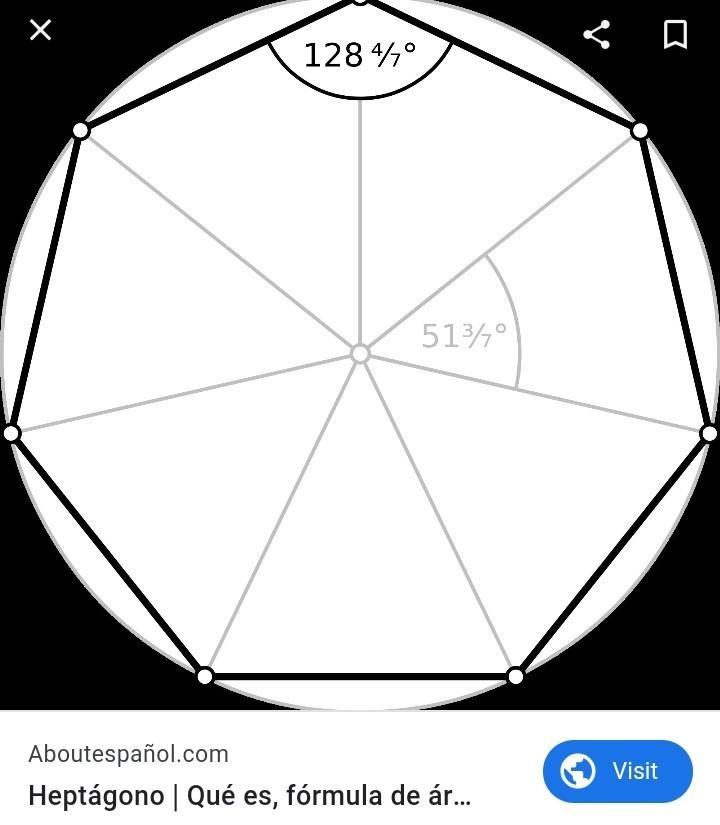 La medida del ángulo interior de un heptagono Brainly.lat