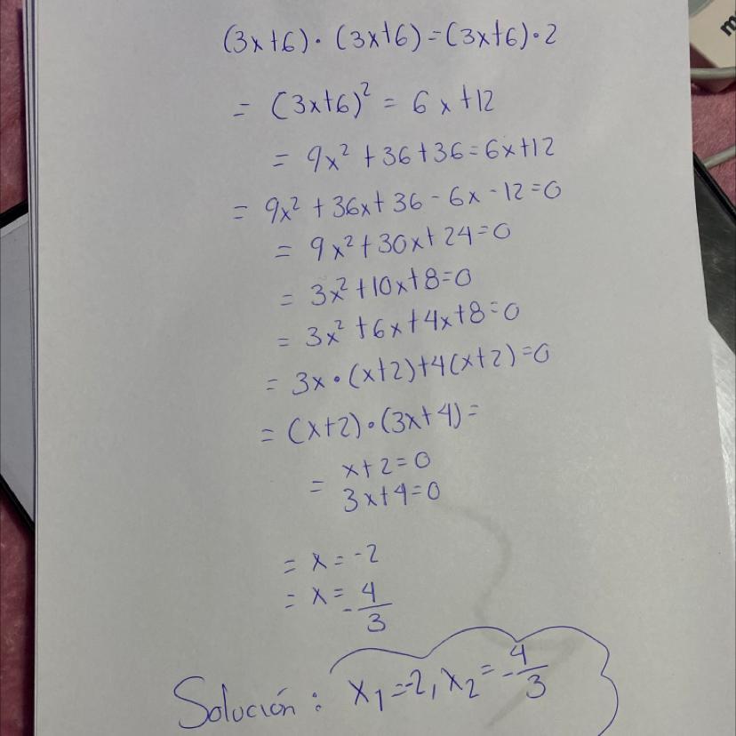 (3x +6) (3x+6) = (3x +6)2 = Con operaciones Brainly.lat