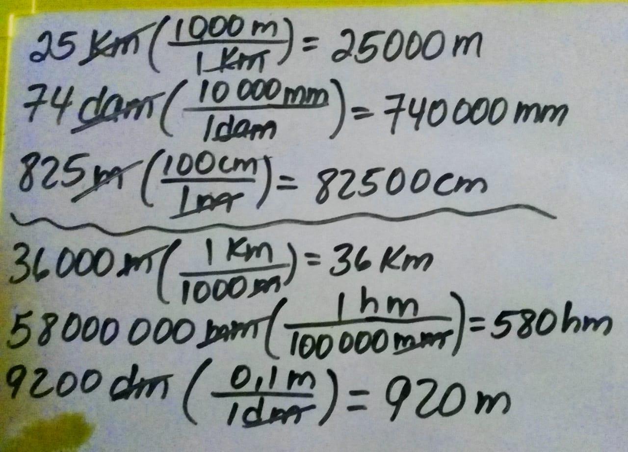 1. Convertir medidas de longitud de superiores a inferiores a. 25 km a