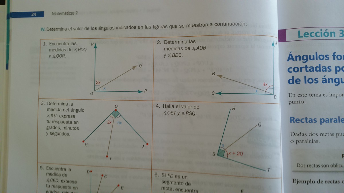 determina el valor de los angulos en las figuras que se