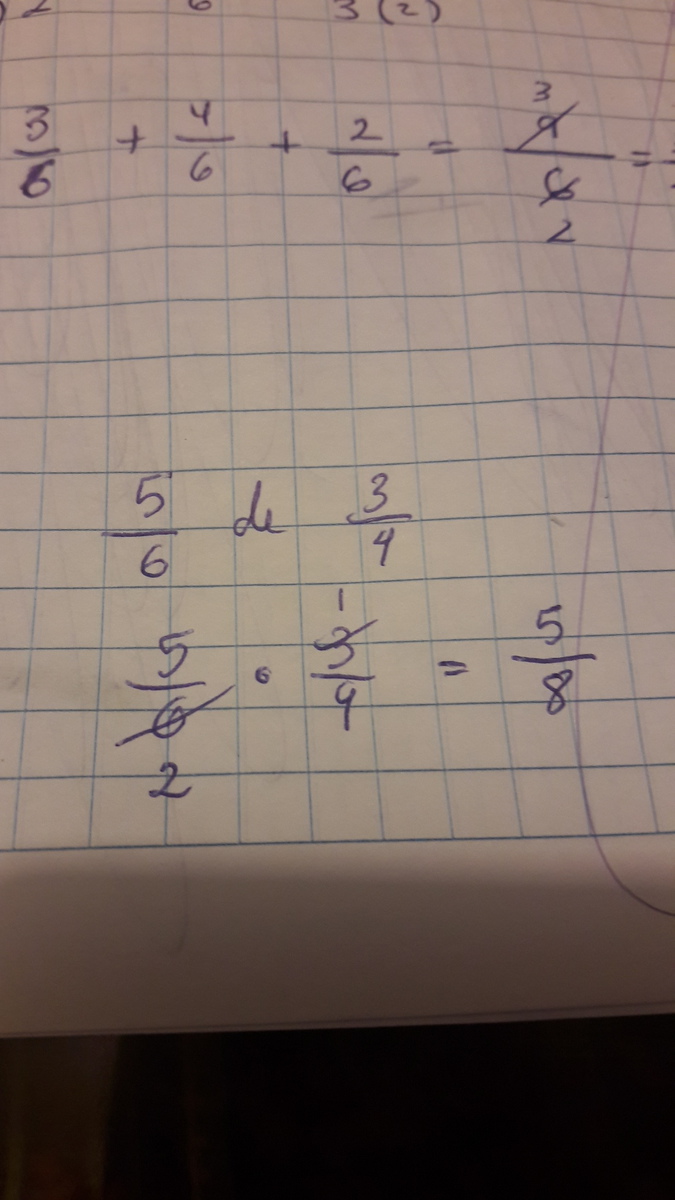 a cuanto equivale 5/6 de 3/4? Brainly.lat