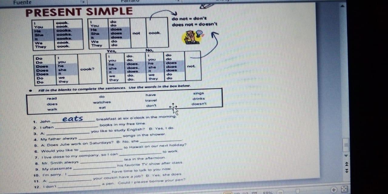 fill in the blanks to complete the senteces. Use the words in the box below Brainly.lat