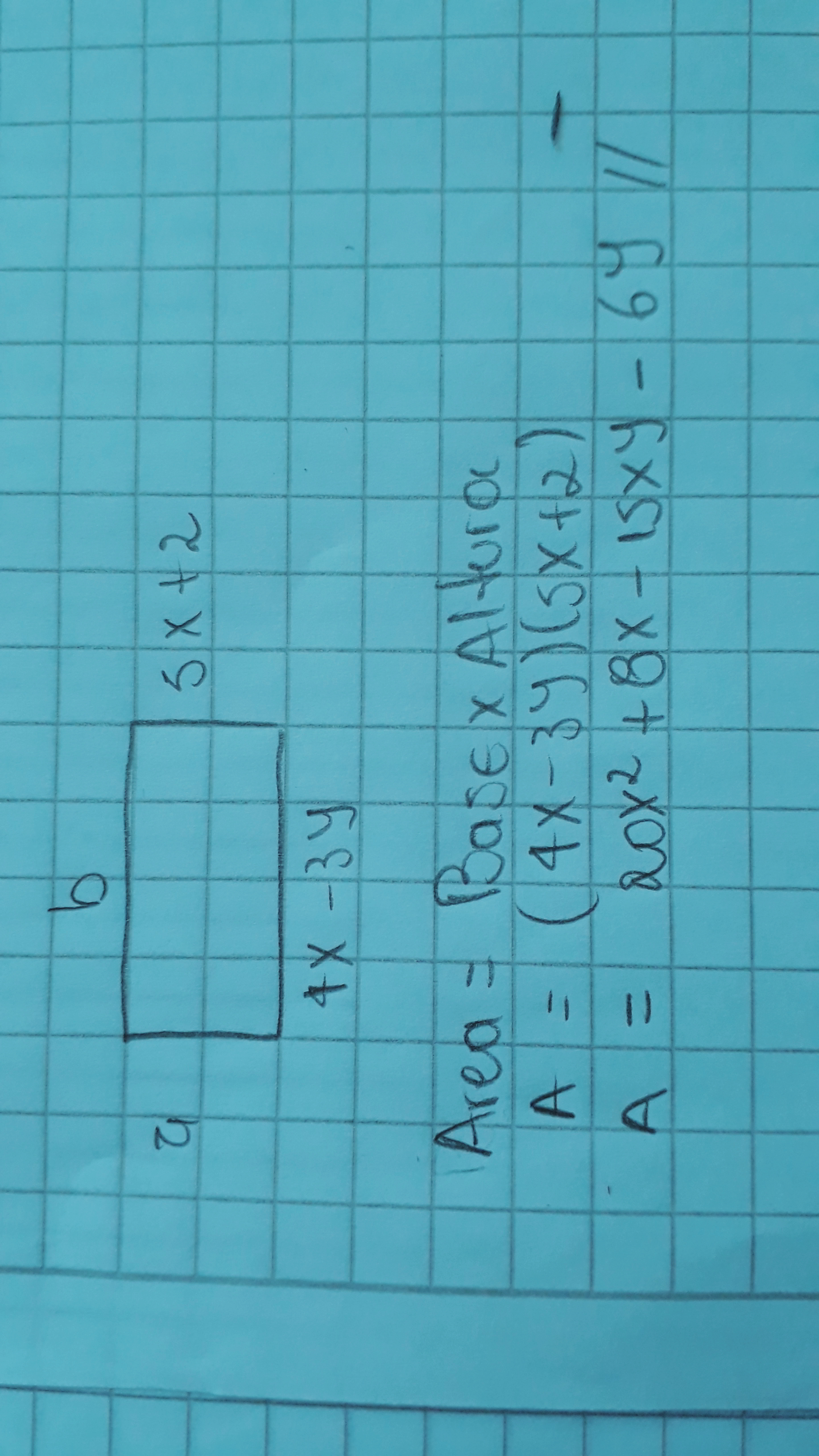 si un terreno rectangular mide 4x 3y metros de largo y