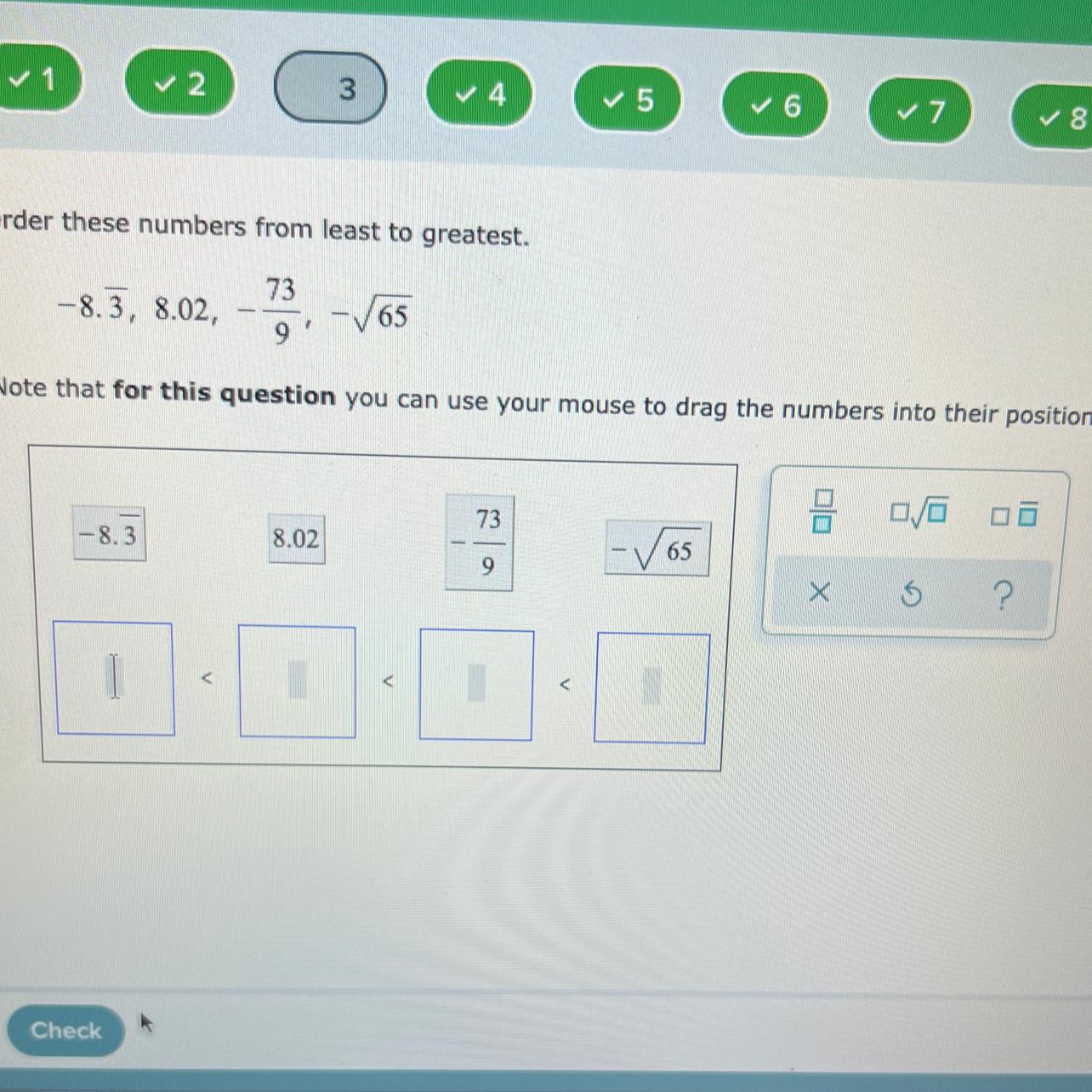 order these numbers from least to greatest HELP
