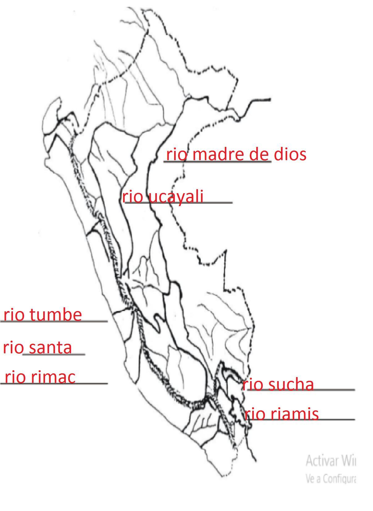 Localiza en el mapa las vertientes hidrográficas del Perú. ME PODRIAS