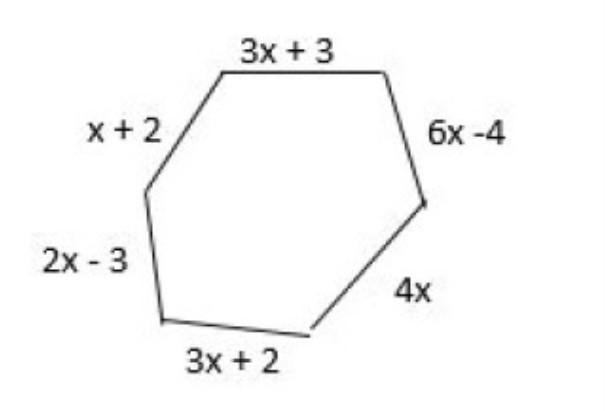 calcula el valor de la "x" si la medida del perímetro del siguiente hexágono irregular es de 38