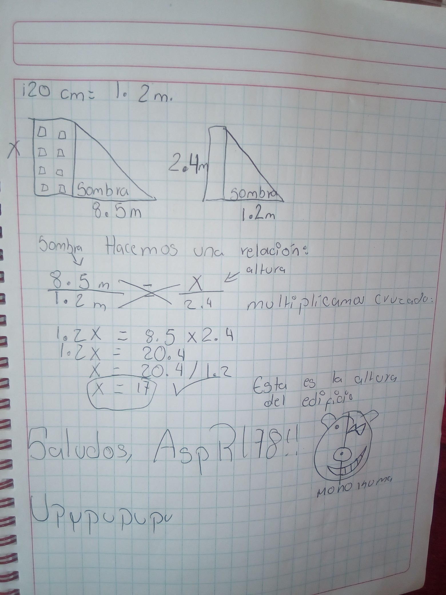 edificio proyecta una sombra de 8,5 m. al mismo tiempo, muy cerca de el