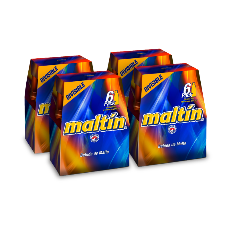 Box Malta Maltín Polar bottle 24 X 250 ml. Alimentos Polar España