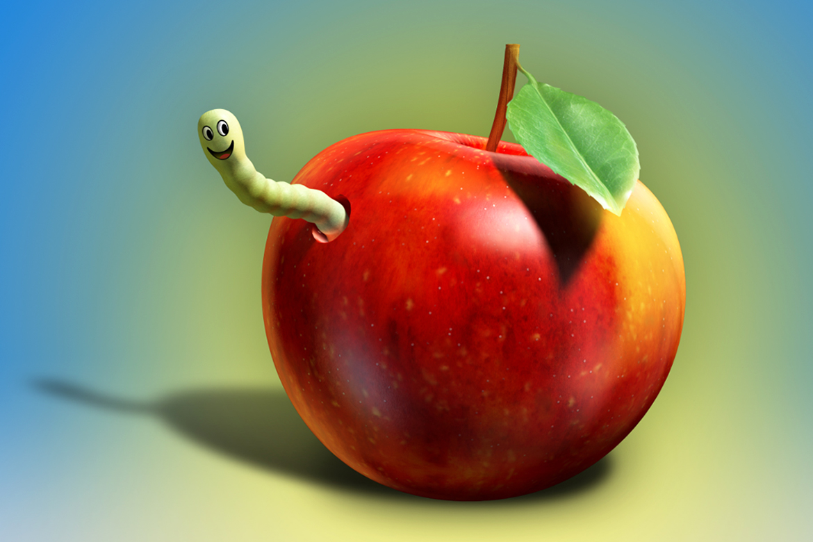 El gusano en la manzana