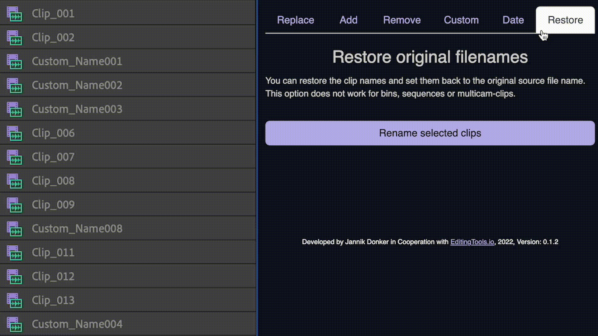 Batch Rename Plugin Adobe Premiere Pro