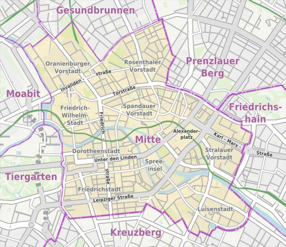 Berlin mitte mapa Mitte mapa de berlín (Alemania)