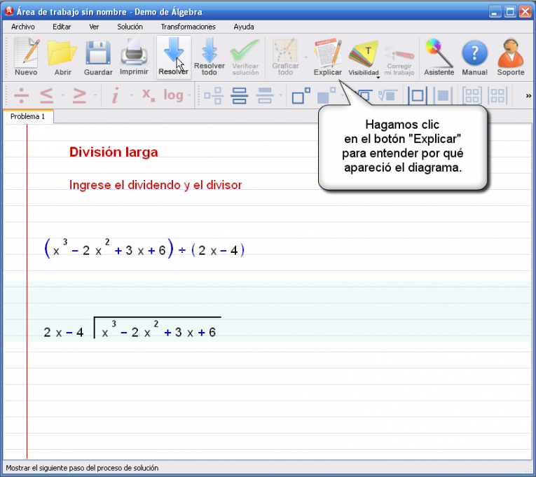 Algebrator DivisiÃ³n larga de polinomios