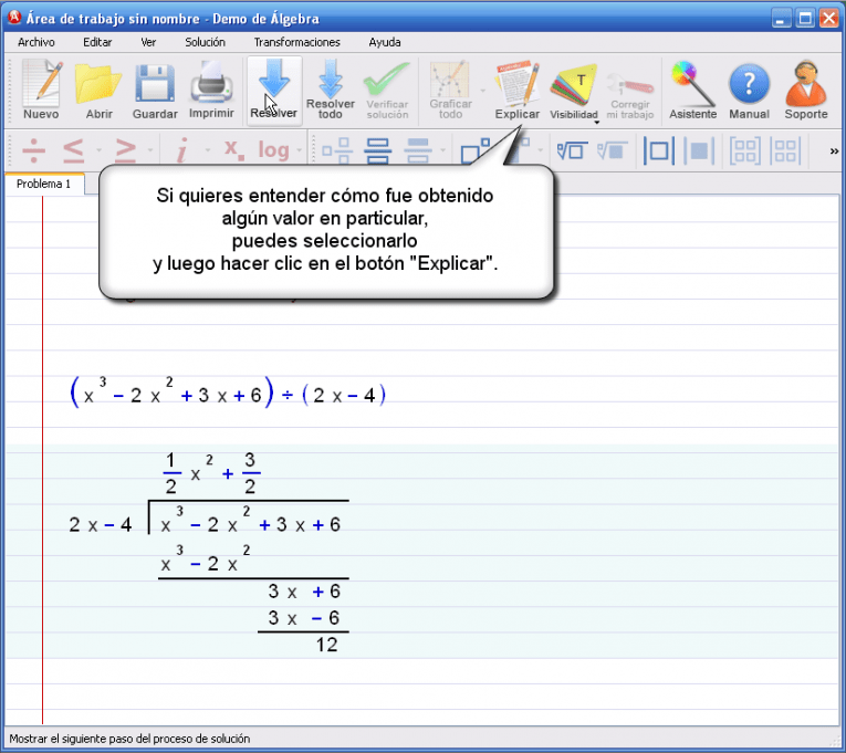 Algebrator DivisiÃ³n larga de polinomios