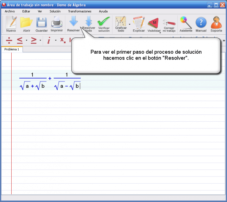 Algebrator SimplificaciÃ³n de expresiones radicales