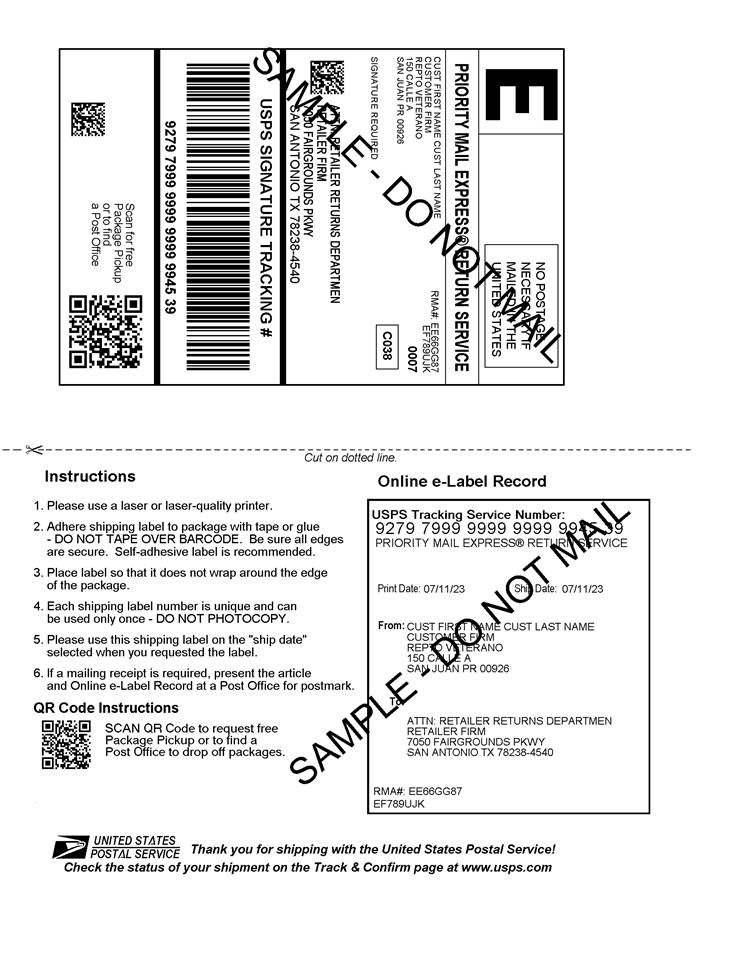 USPSReturnsLabelRequest