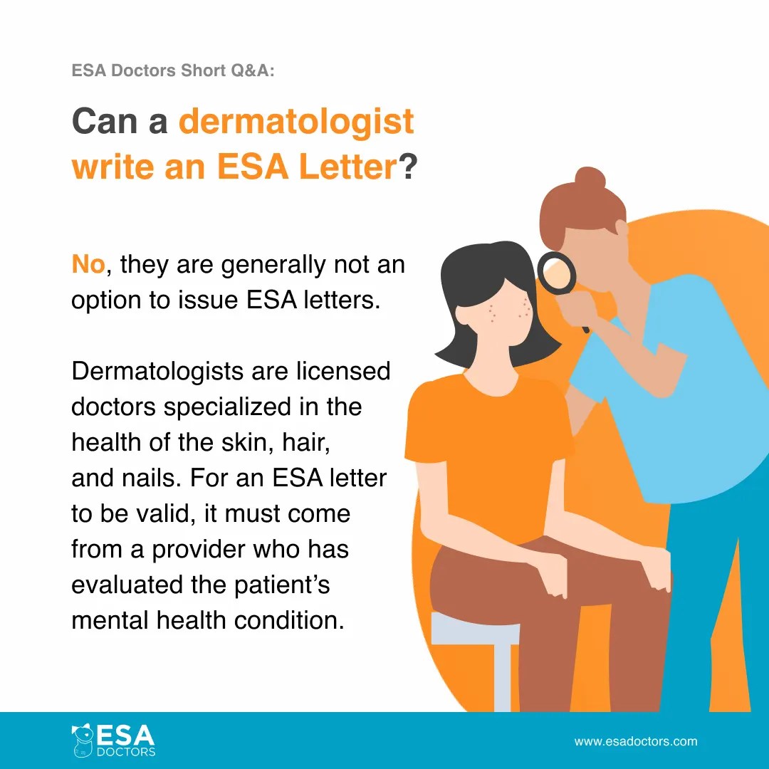 Can a Dermatologist Write an ESA Letter? ESA Doctors