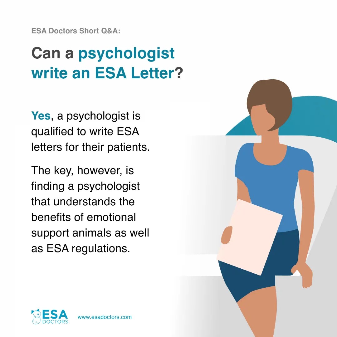 Can a Psychologist Write an ESA Letter? ESA Doctors