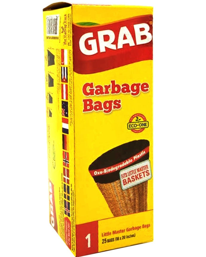 Grab Cling Garbage Bags Large 25Count