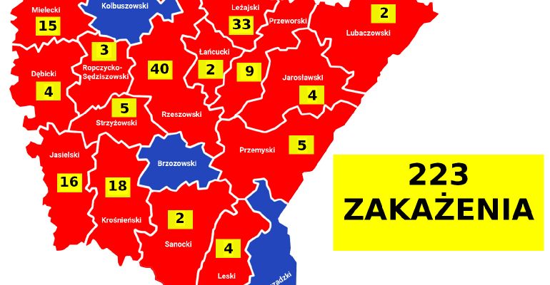 Koronawirus na Podkarpaciu. AKTUALNA MAPA Portal Esanok.pl Telewizja Sanok Aktualności