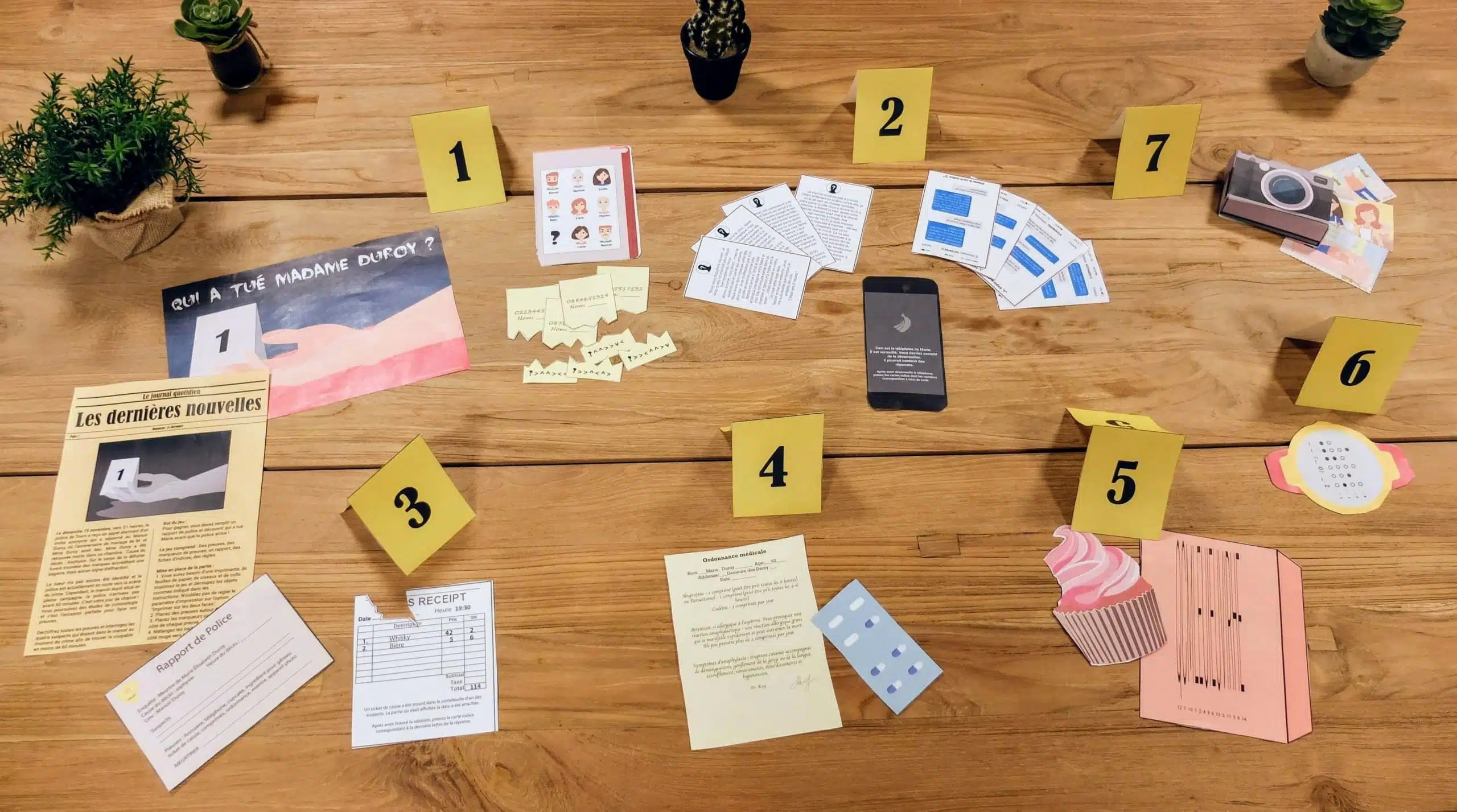 Cluedo Géant à imprimer Meurtre Madame Duroy Escape Game Maison