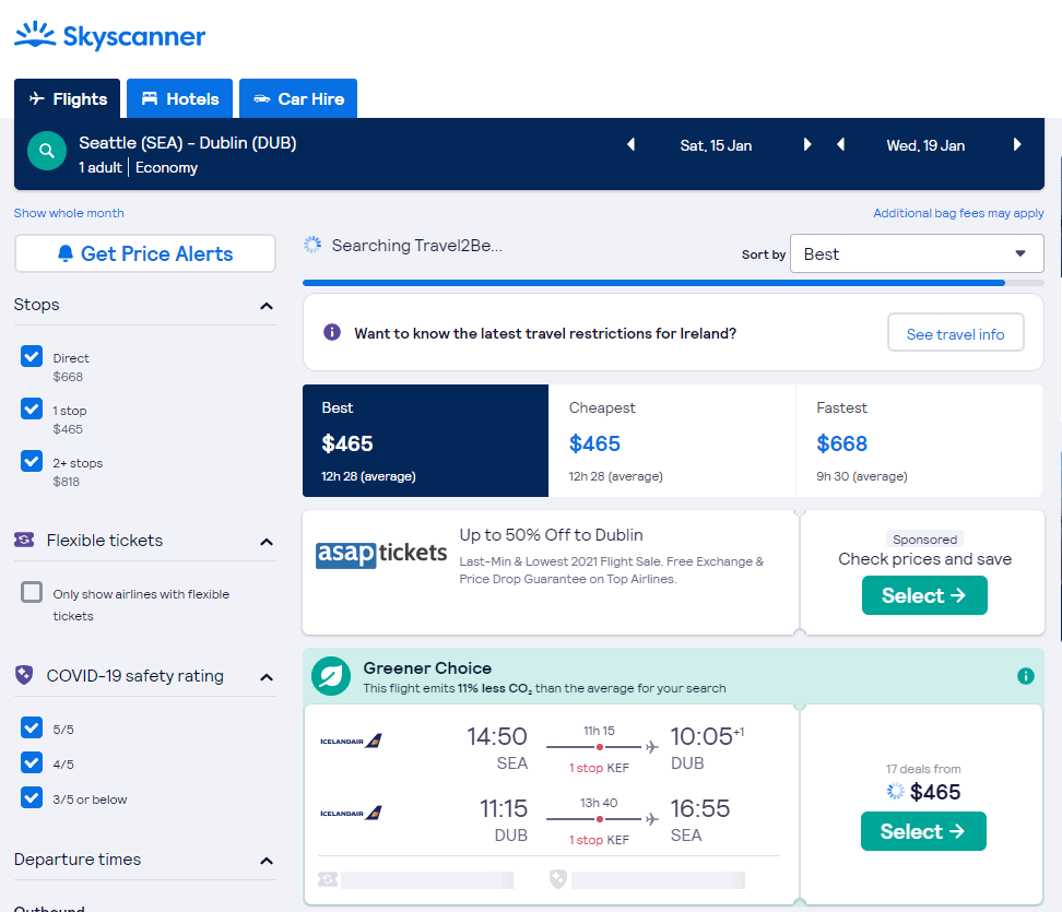 Cheap Flights Seattle to Dublin 440483 r/t [MayJanuary 2022