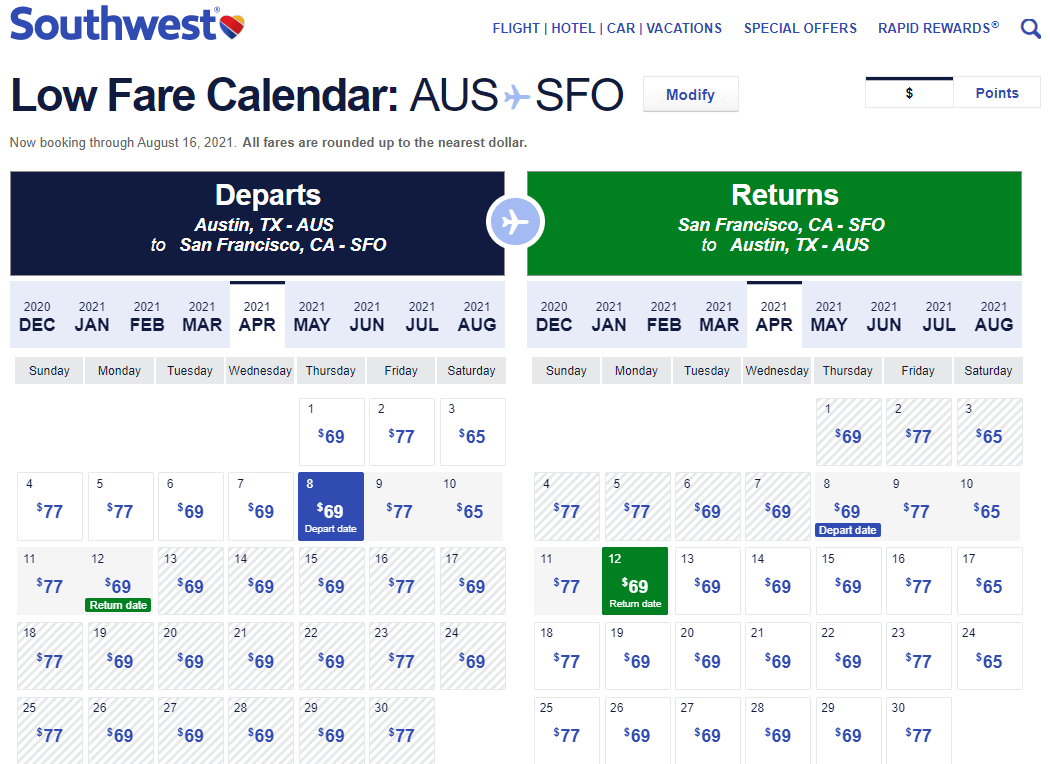 Cheap Flights Austin to/from San Francisco 130139 r/t [JanMay.2021