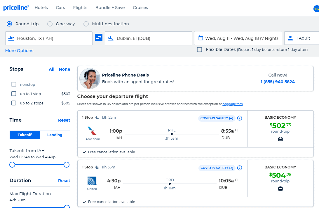 Cheap Flights Houston to Dublin 502508 r/t [JulyAugust] American