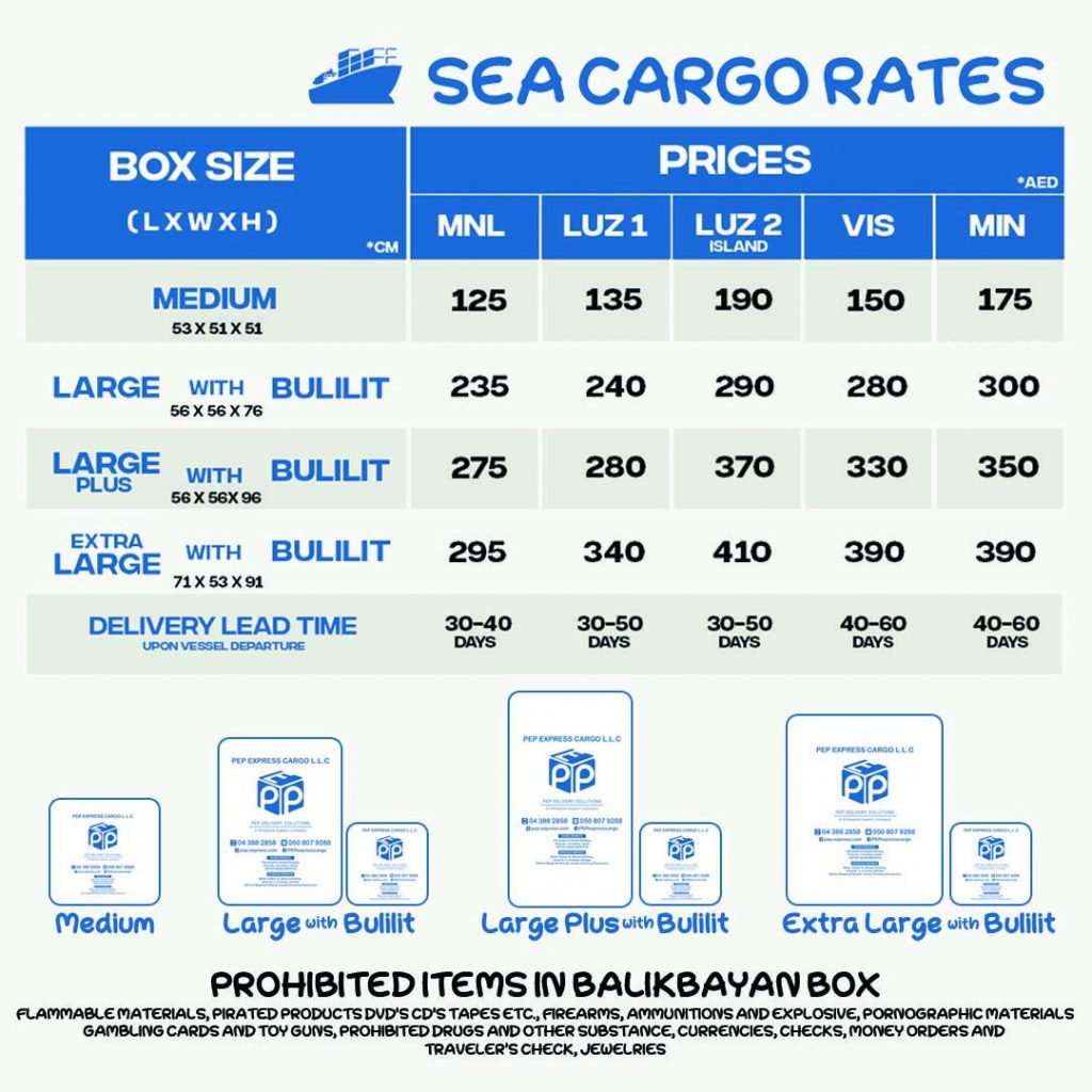 List of Cargo Companies in the UAE for your Balikbayan Boxes
