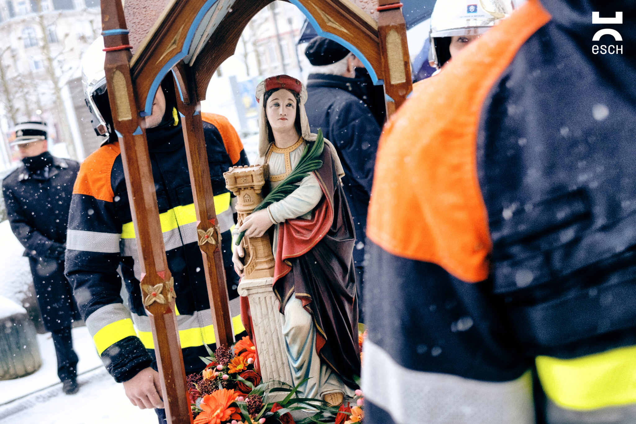 Tradition et hommage à la Sainte Barbe, patronne des mineurs Esch