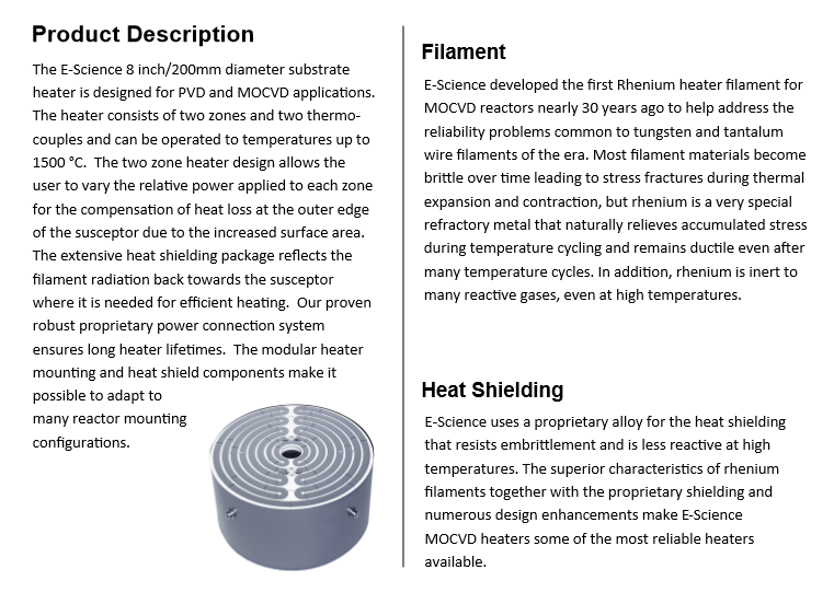 Substrate Heaters for MOCVD escience