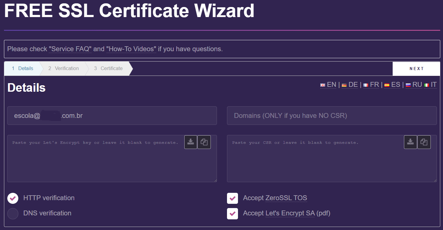 Emitindo e instalando certificados Let's Encrypt para IIS