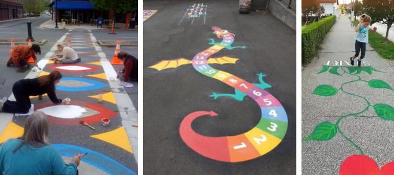 Educação infantil - Pintura no chão em 2023