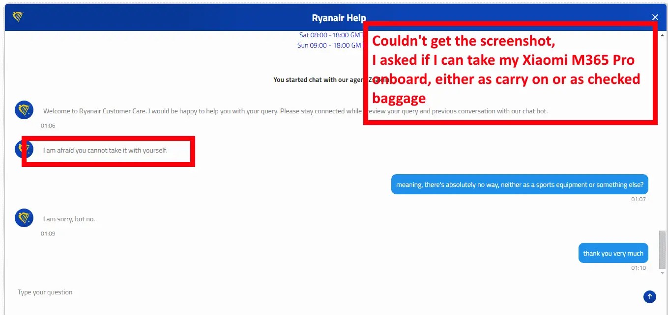 Can you bring an electric scooter on a plane? (every airline policy