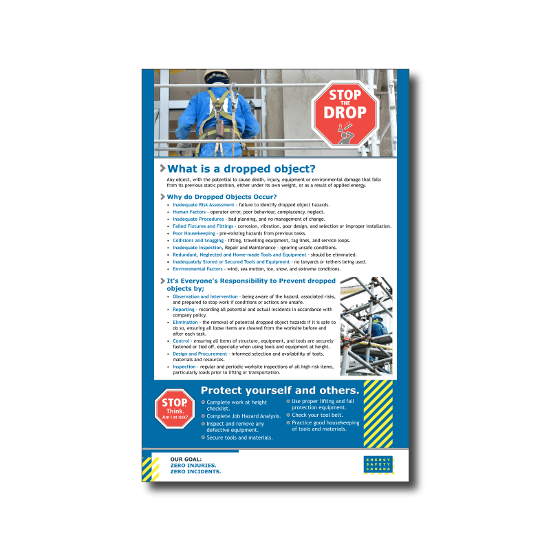 Stop the Drop Poster What is a Dropped Object? Energy Safety Canada