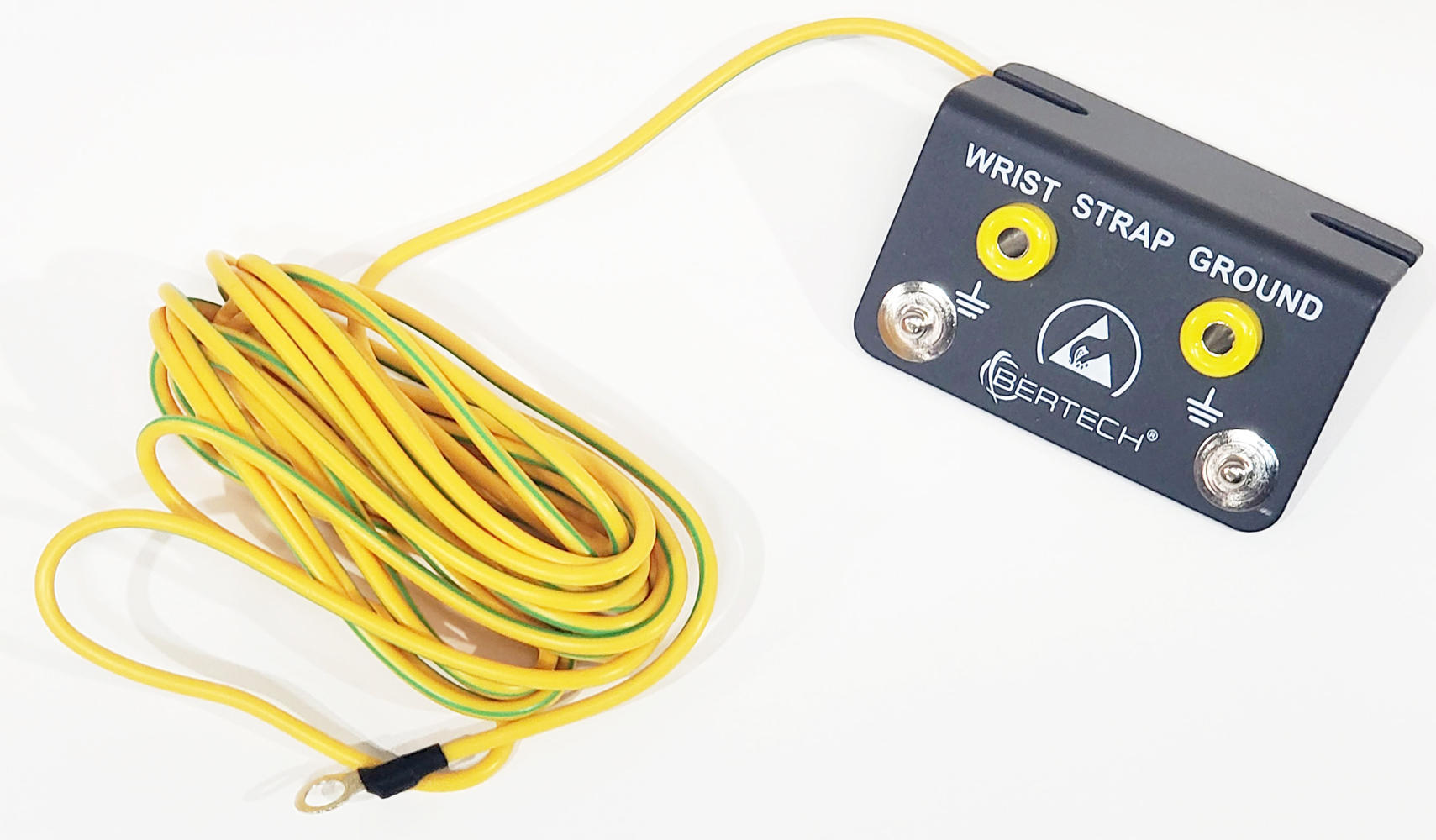 ESD Metal Bench Mount Ground Block with Stud and Cord