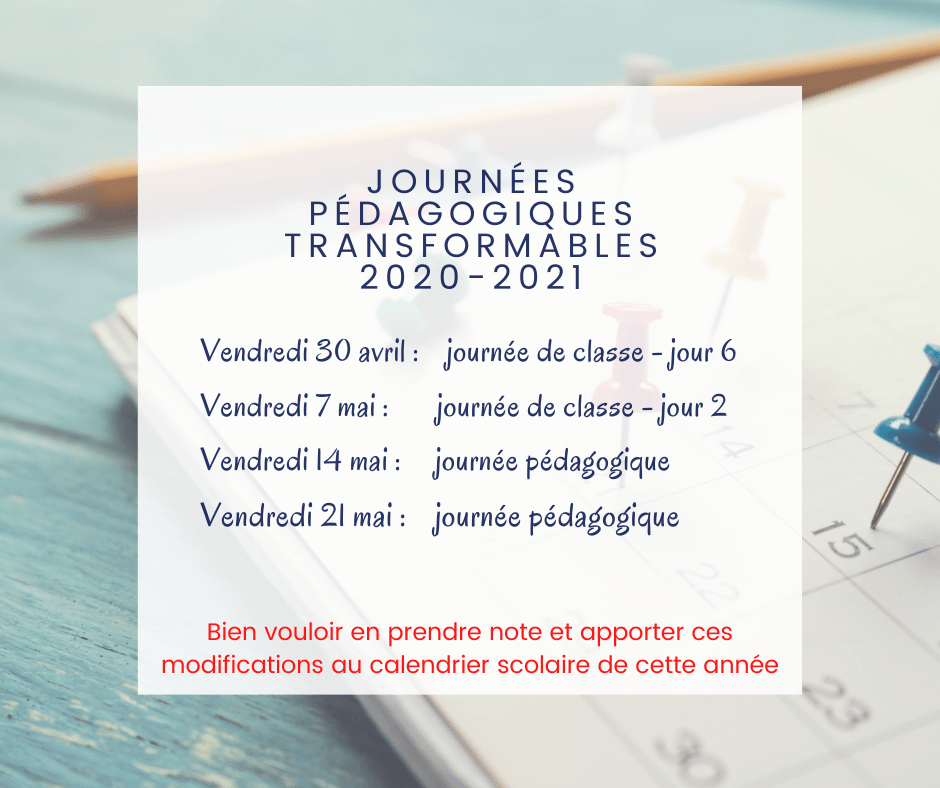 Journées pédagogiques transformables École Secondaire du Plateau