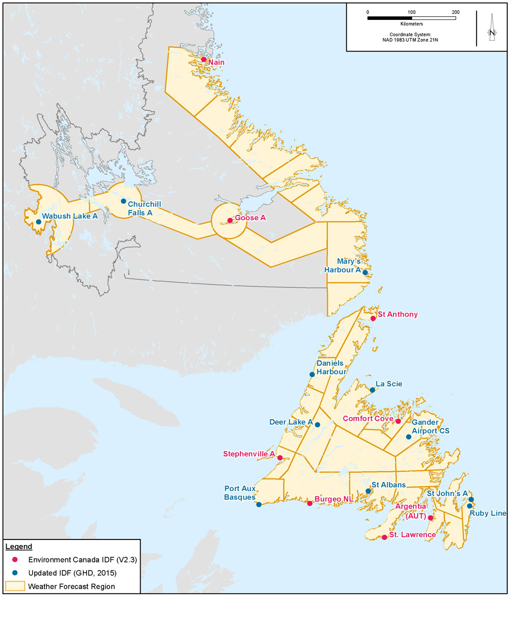 How will climate change affect extreme rainfall in Newfoundland and