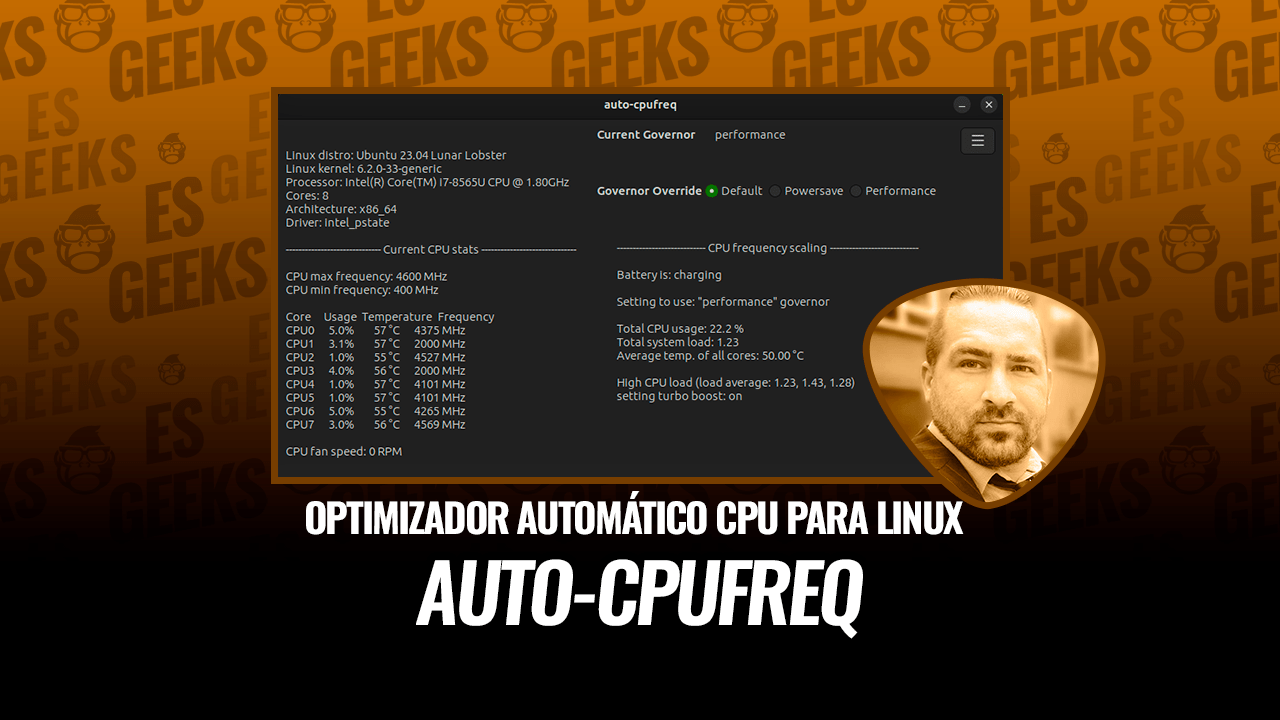 AutoCPUFreq Optimizador Velocidad y Potencia CPU para Linux