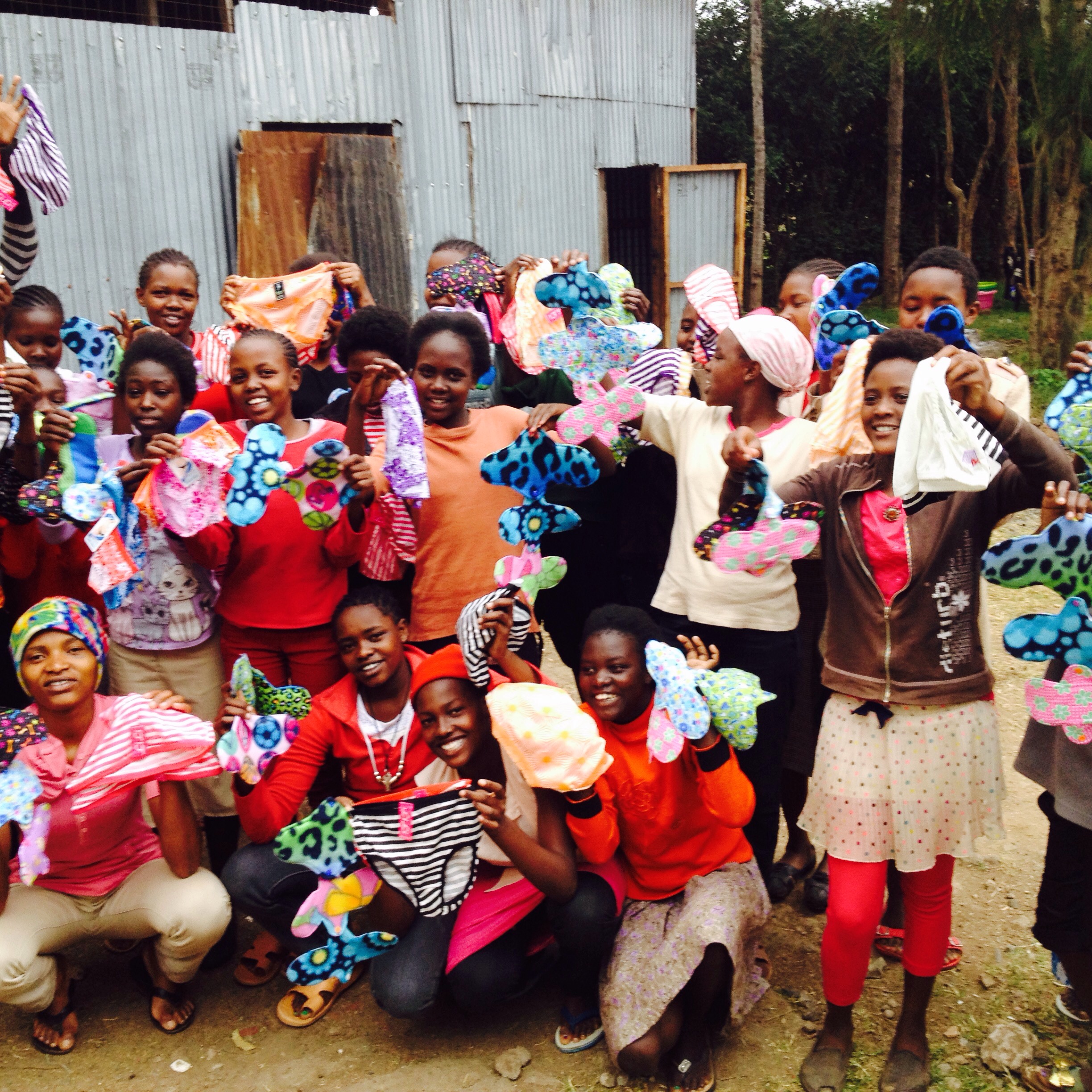 sanitary towels donation at help Kenya rescue centre. Embakasi Slums hygiene and sanitation