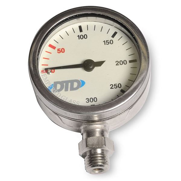 pressure gauge 200 bar, 52 mm, Tempered glass, Nickel plated DTD