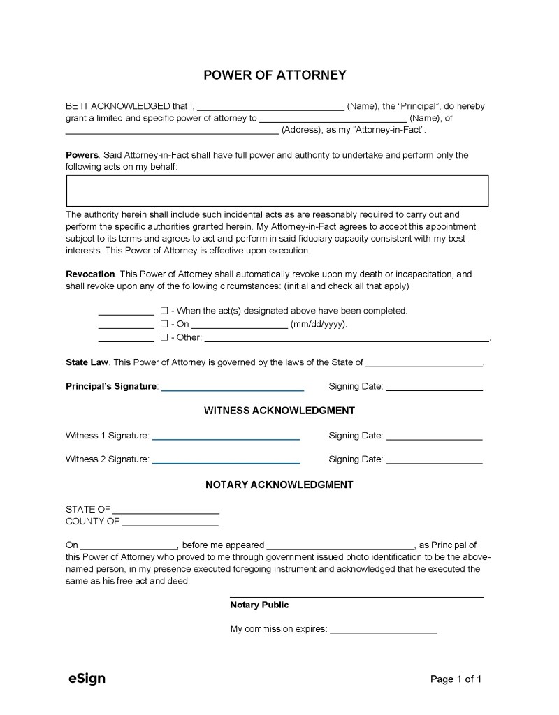 Free Texas Power of Attorney Forms PDF