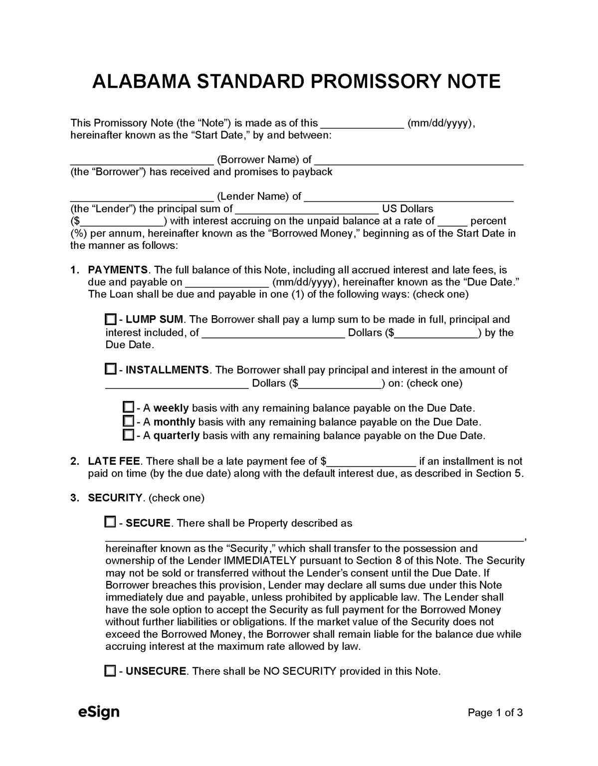 Free Alabama Deed of Trust Form PDF Word