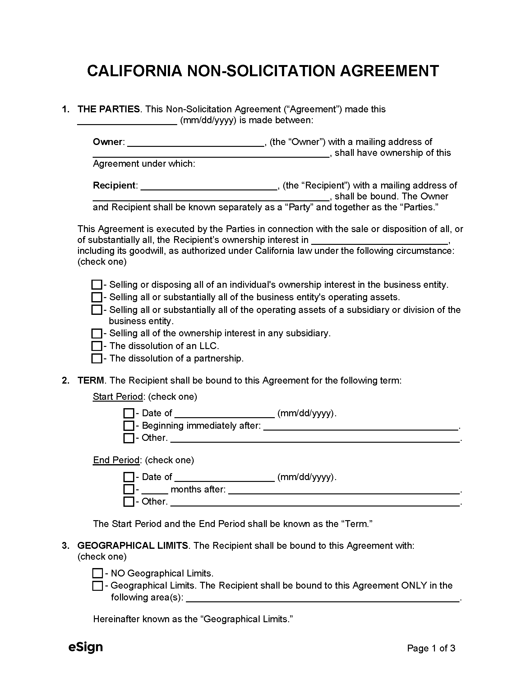 Free California Agreement Template PDF Word