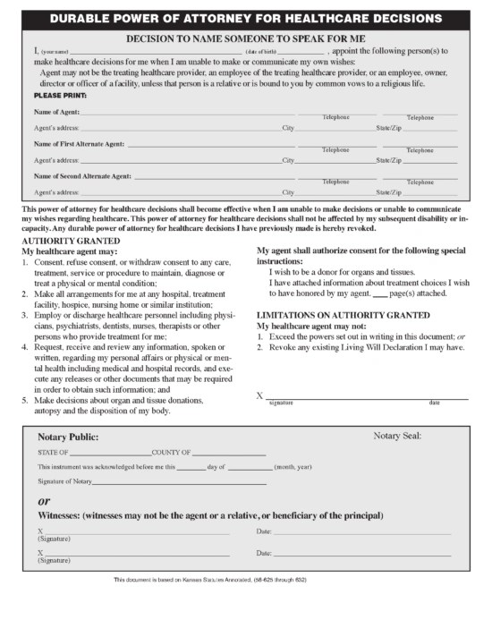 Free Kansas Power of Attorney Forms (10) PDF