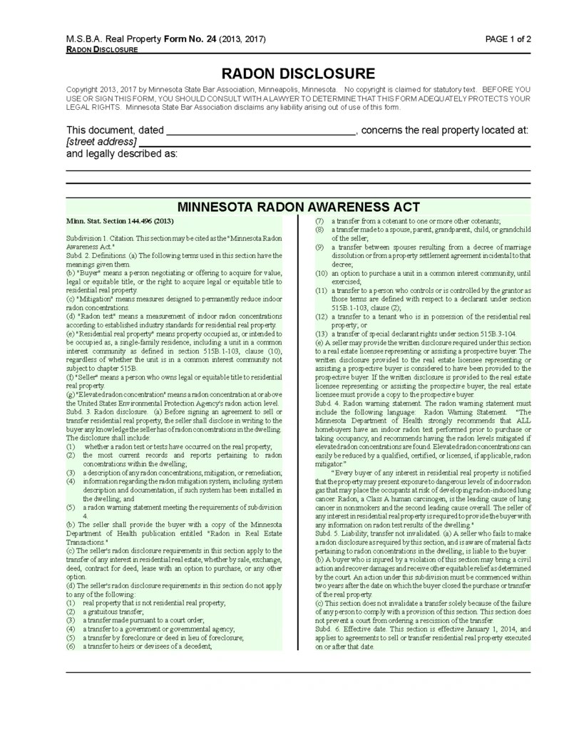 Free Minnesota Residential Purchase and Sale Agreement PDF Word