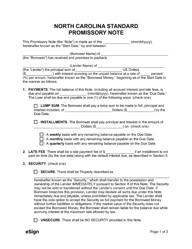 Free North Carolina Deed of Trust Form PDF Word