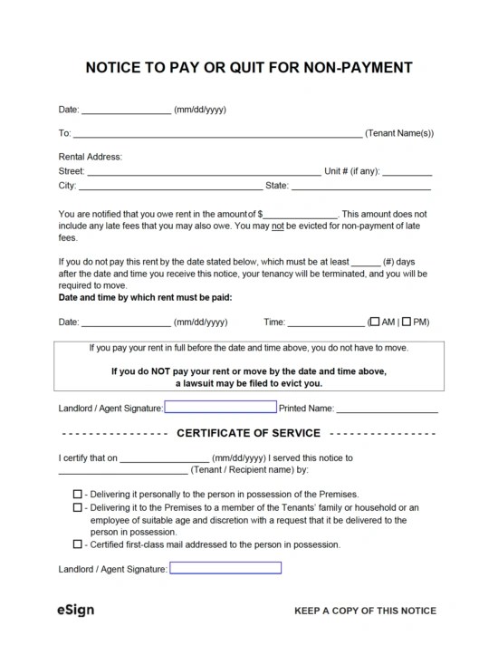 Free Eviction Notice Templates (4 types) PDF Word