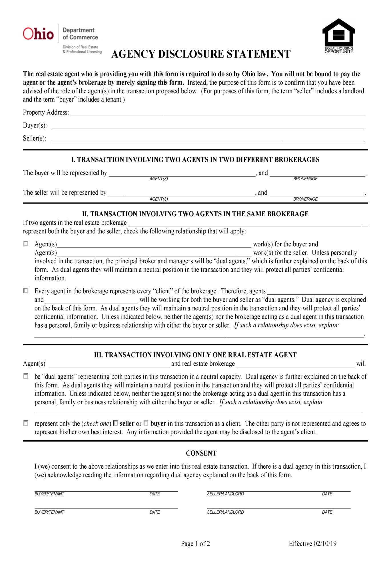 Free Ohio Real Estate Listing Agreement PDF Word