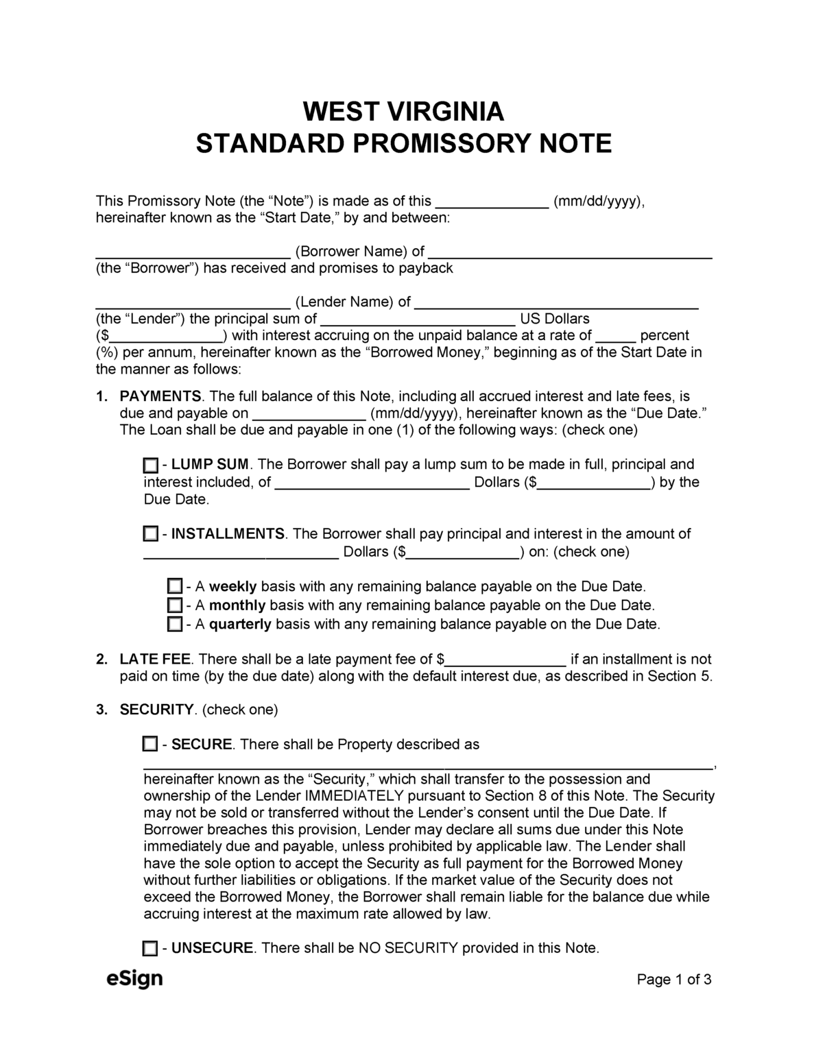 Free West Virginia Deed of Trust Form PDF Word
