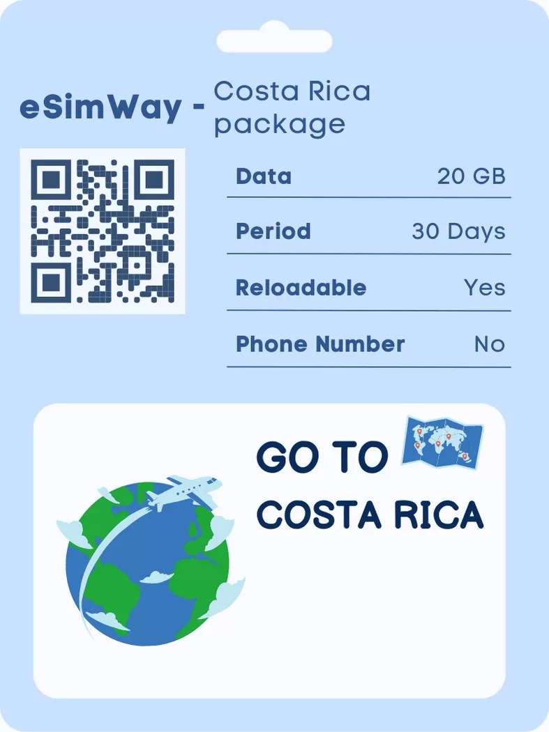 Mobile Plan for E Sim Card Costa Rica eSimWay